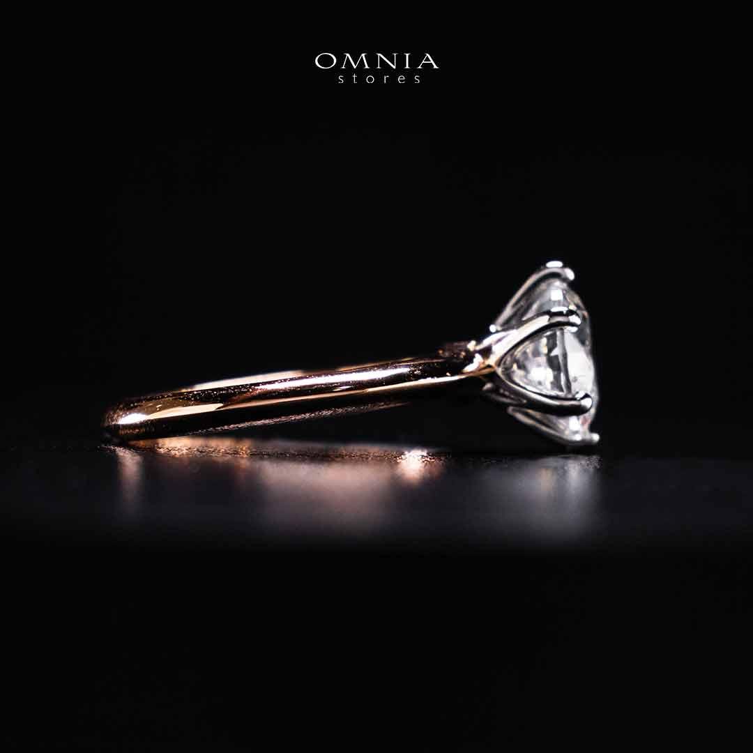 Omnia Azmina Rose Gold Ring In 925 Silver High Quality Certified Lab Crafted Stones 3ct - Image 3