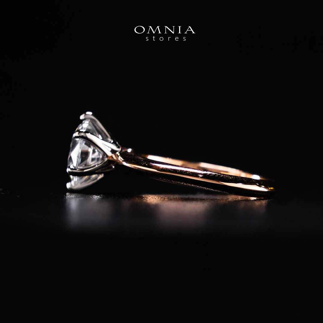Omnia Azmina Rose Gold Ring In 925 Silver High Quality Certified Lab Crafted Stones 3ct - Image 2