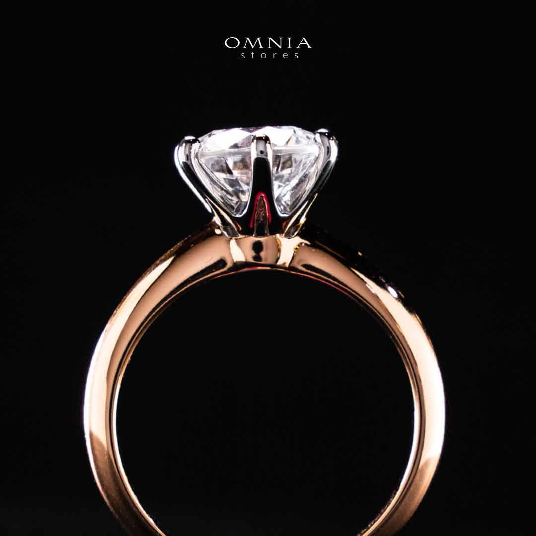 Omnia Azmina Rose Gold Ring In 925 Silver High Quality Certified Lab Crafted Stones 3ct - Image 5