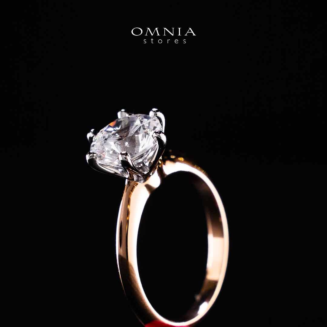 Omnia Azmina Rose Gold Ring In 925 Silver High Quality Certified Lab Crafted Stones 3ct - Image 4