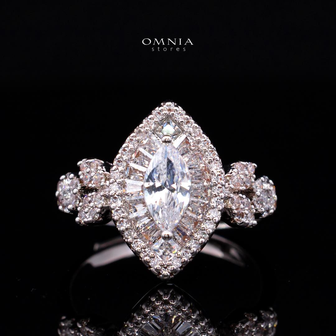 Omnia Lylah Luxury White Necklace, Earrings and Ring Set in High Quality Zircon Stone Rhodium Plated - Image 3