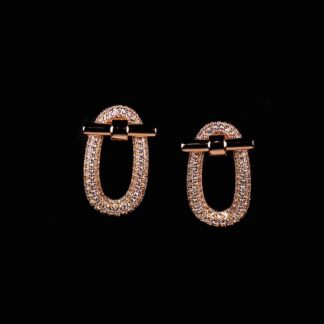 Omnia Najwa Rose Gold Earrings In 925 Silver High Quality Lab Crafted Stones