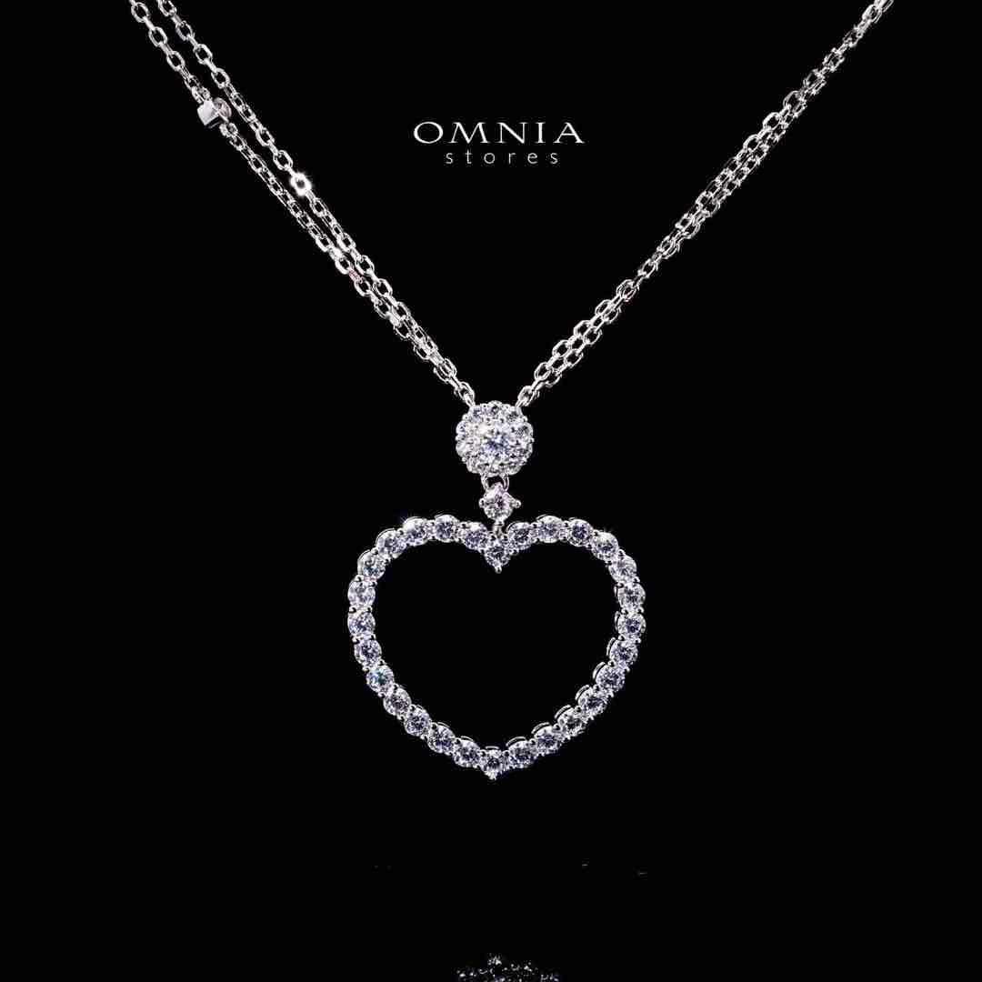 Omnia Raeda White Heart Pendant Necklace In 925 Silver High Quality Caertified Lab Crafted Stones - Image 3