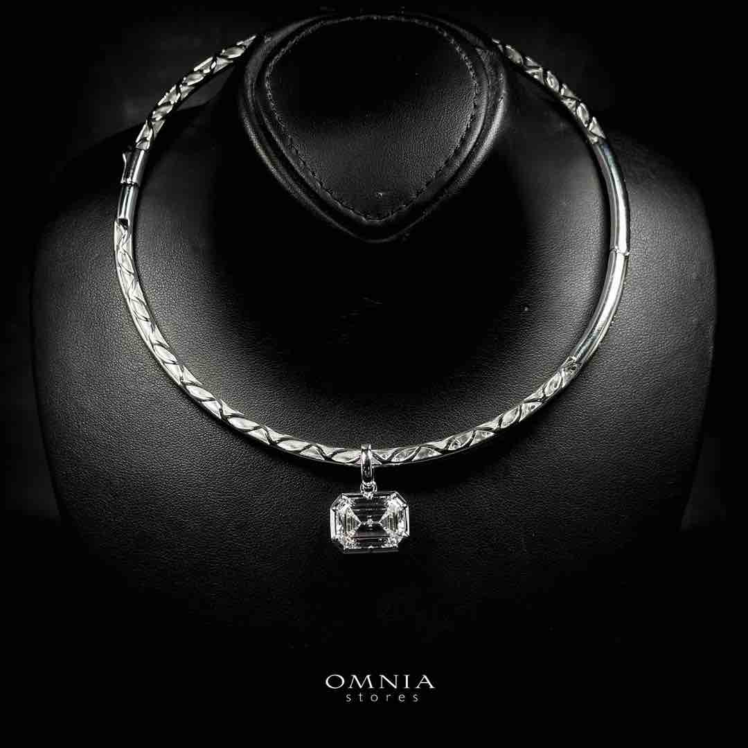 Omnia Kouther White Necklace In 925 Silver High Quality Certified Lab Crafted Stones - Image 4