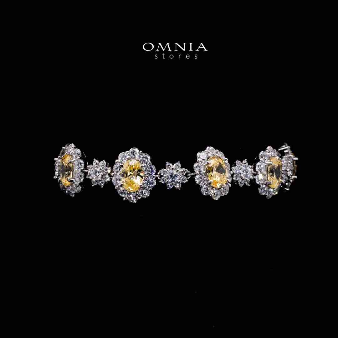 Omnia Intisaar Yellow Silver bracelet in 925 Silver with High-Quality Simulated Diamonds - Image 2