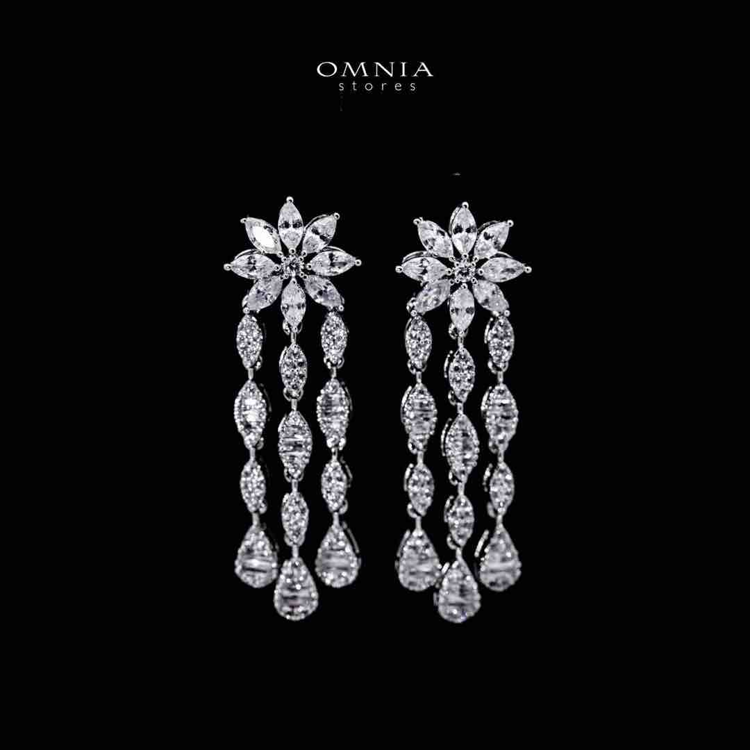 Omnia Zariah Luxury White Necklace, Earrings and Ring Set in High Quality Zircon Stone Rhodium Plated - Image 4
