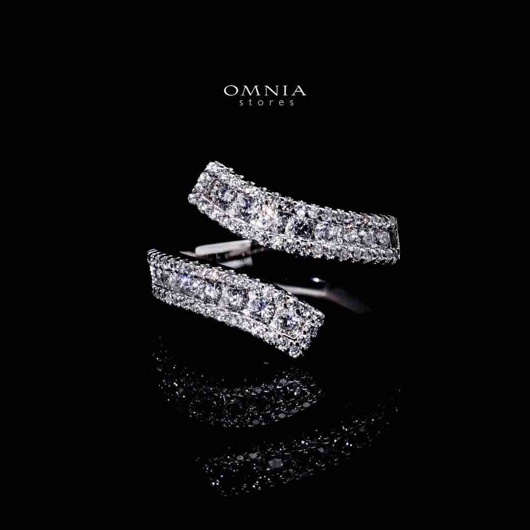 Omnia Aleia Luxury White Bracelet & RIng Set in High Quality Zircon Stone Rhodium Plated - Image 3
