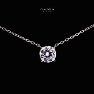Emira White Moissanite Stone PEndant Necklace With GRA Certified High Quality in 925 Silver 6.5mm 1Ct