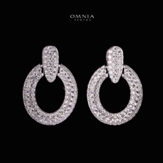 Omnia Selin White Earrings Set With High Quality White Moissanite Stones in 925 Silver
