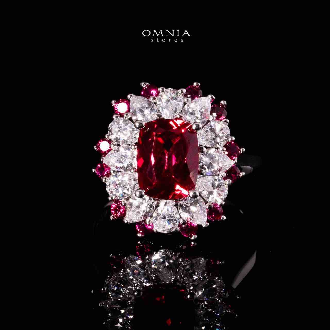 Lyna Lab Grown Ruby Red Stones With GRC Certified Ring in 925 Silver