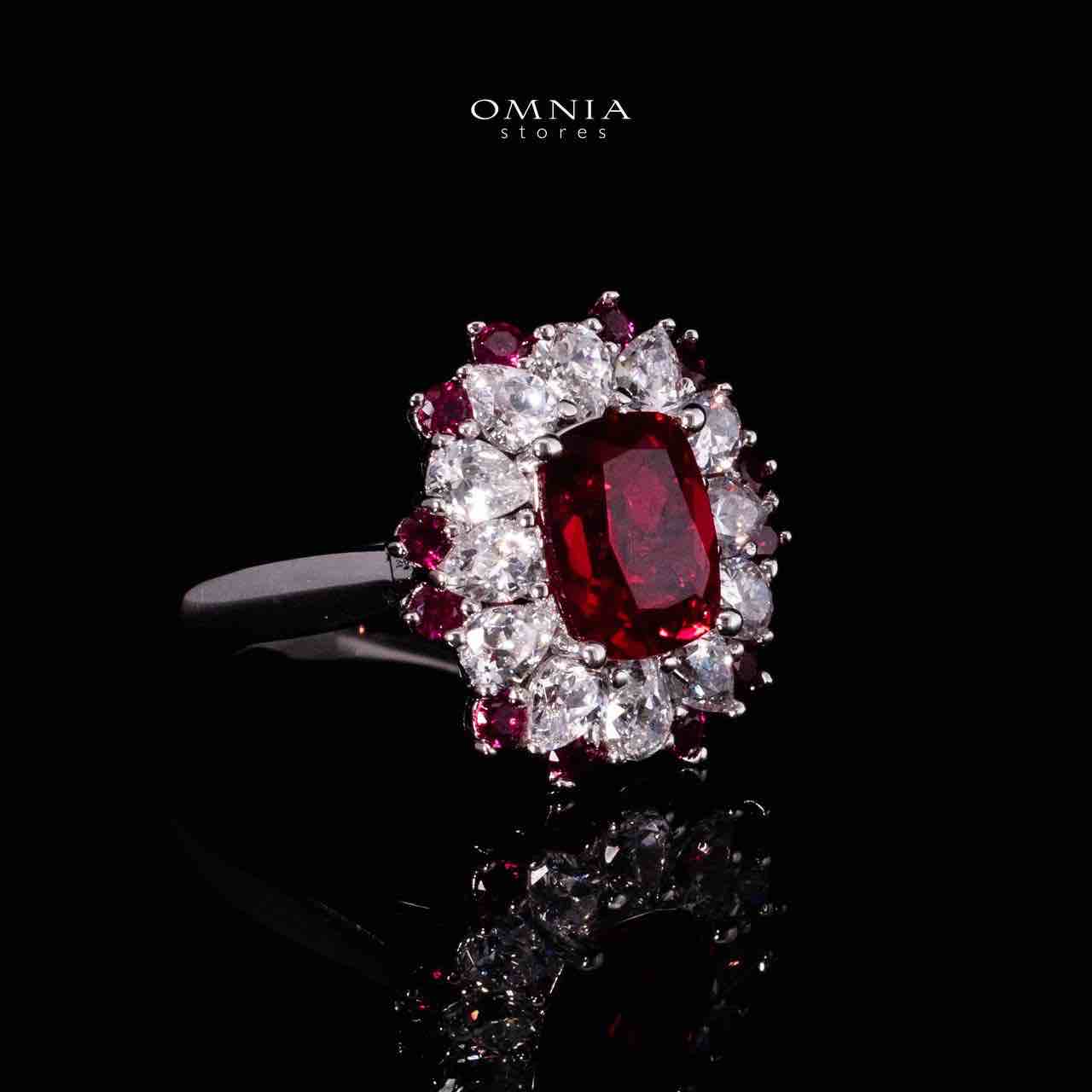 Lyna Lab Grown Ruby Red Stones With GRC Certified Ring in 925 Silver - Image 2