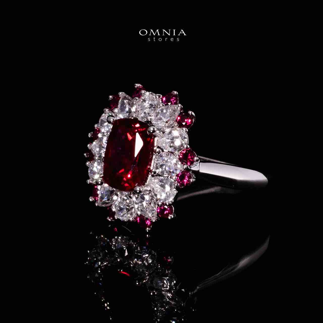Lyna Lab Grown Ruby Red Stones With GRC Certified Ring in 925 Silver - Image 3