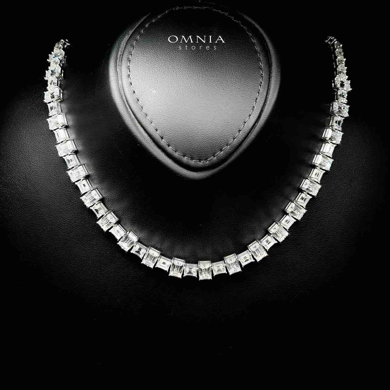 Omnia Nayra White Necklace With High Quality Lab Crafted Stones In 925 Silver - Image 4