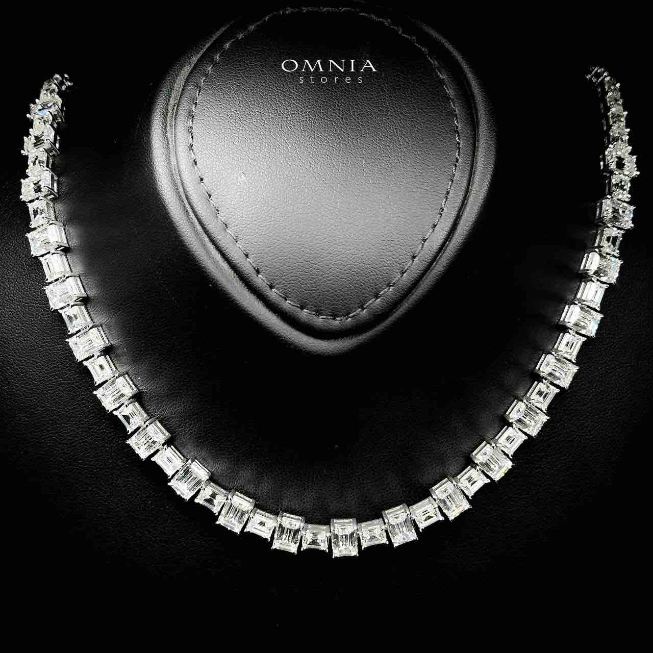 Omnia Nayra White Necklace With High Quality Lab Crafted Stones In 925 Silver - Image 2