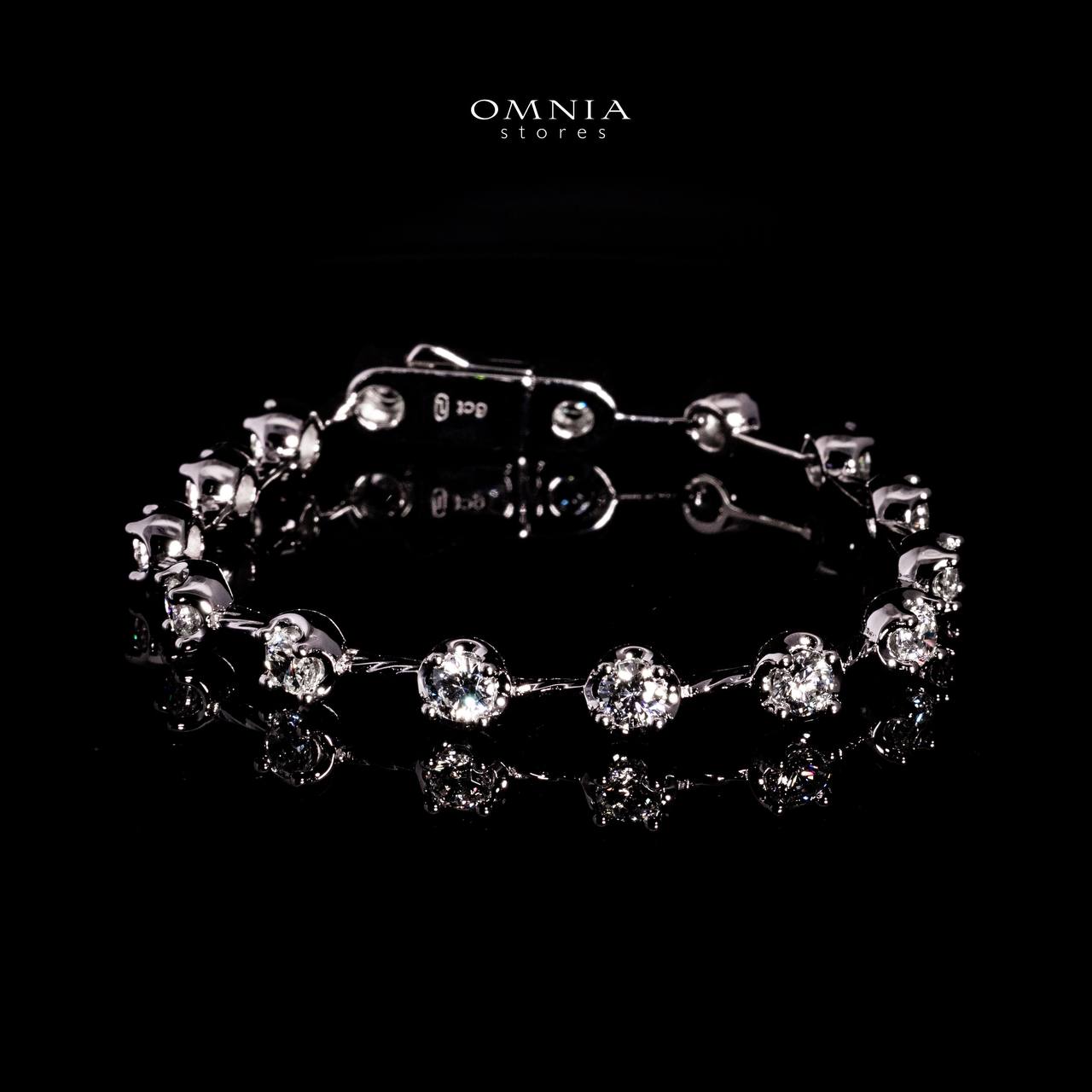Omnia Mahdiya White Bracelet In 925 Silver With High Quality Lab Crafted Stones - Image 4