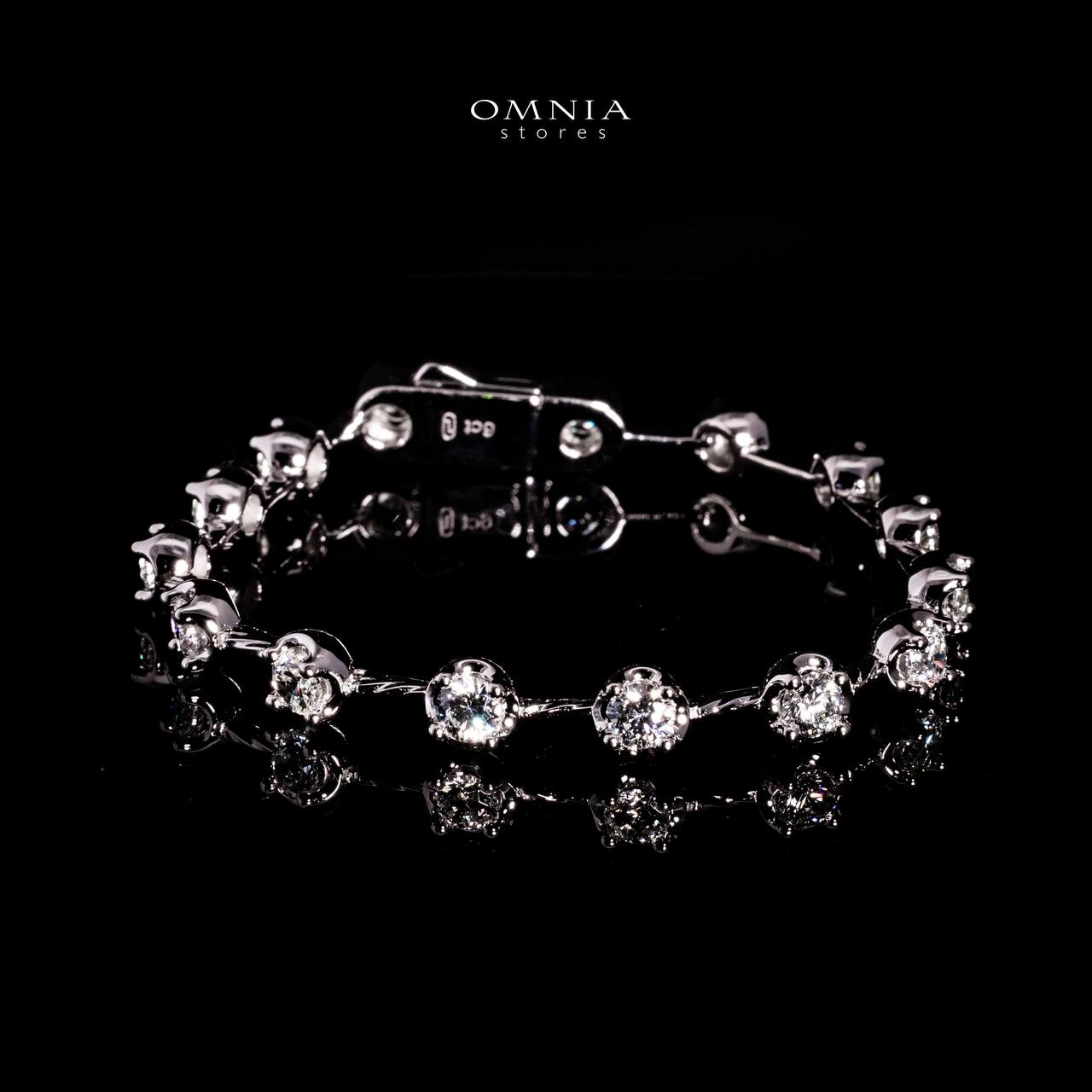 Omnia Mahdiya White Bracelet In 925 Silver With High Quality Lab Crafted Stones - Image 3