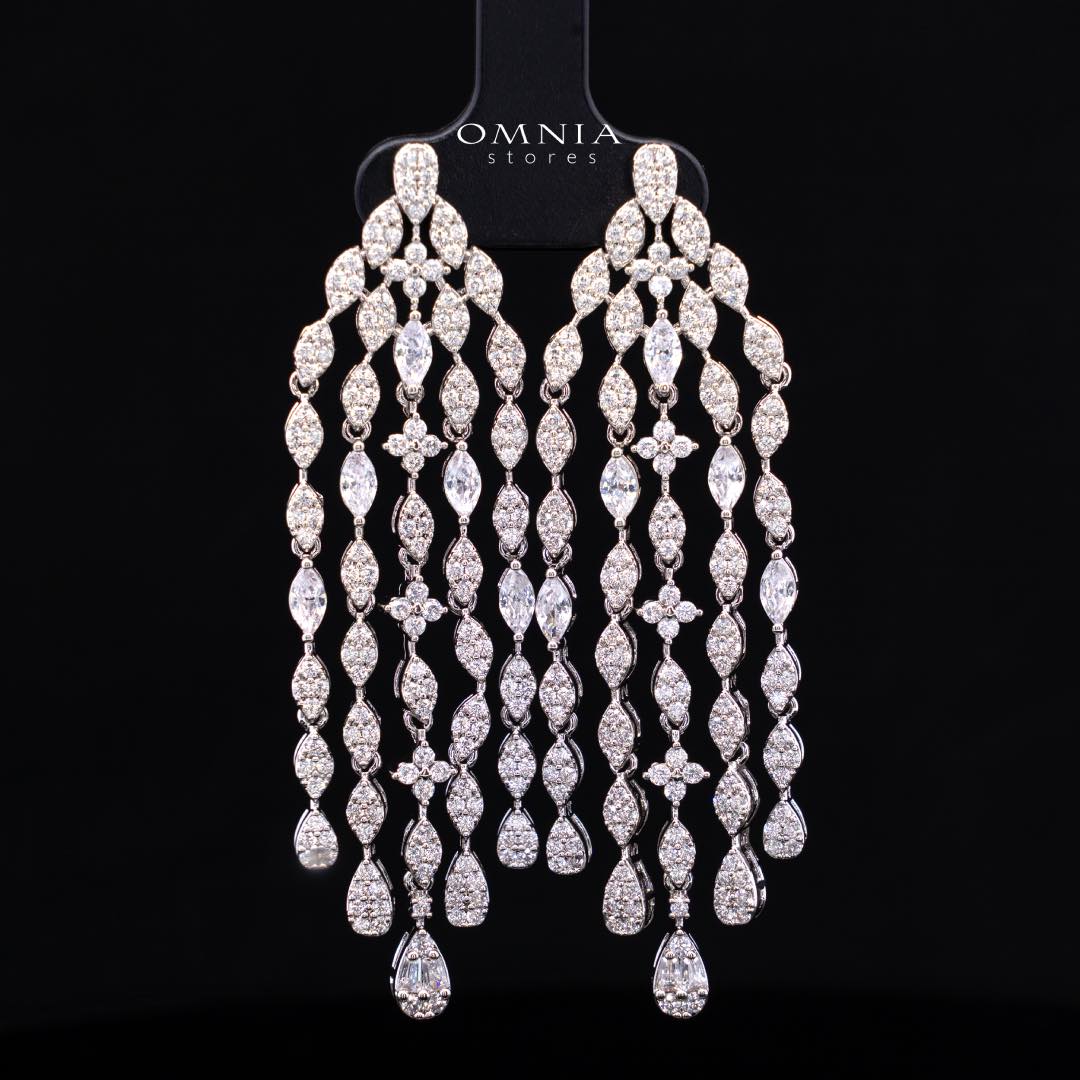 Omnia Raawiya White Luxury Bridal Set In Rhodium Plated with High Quality Zircon Stones - Image 6