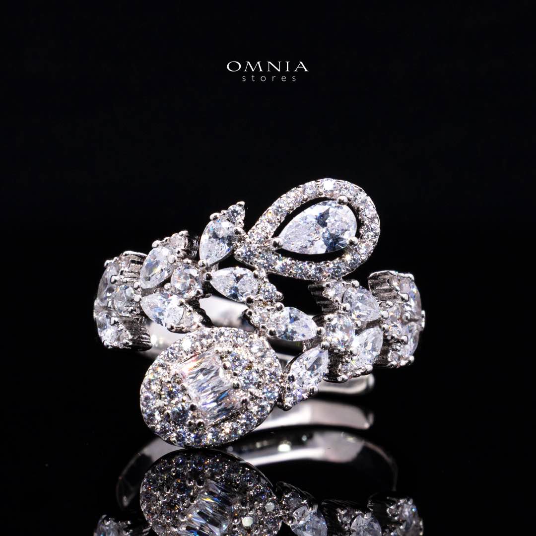Omnia Trisha White Full set Accessories in High Quality Zircon Stone in Rhodium Plated - Image 5