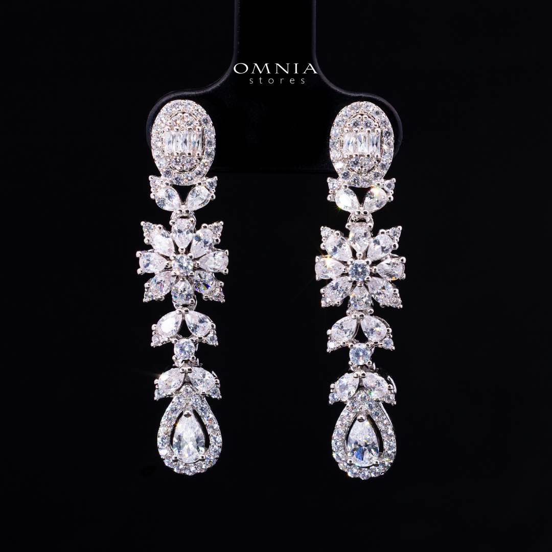 Omnia Trisha White Full set Accessories in High Quality Zircon Stone in Rhodium Plated - Image 6