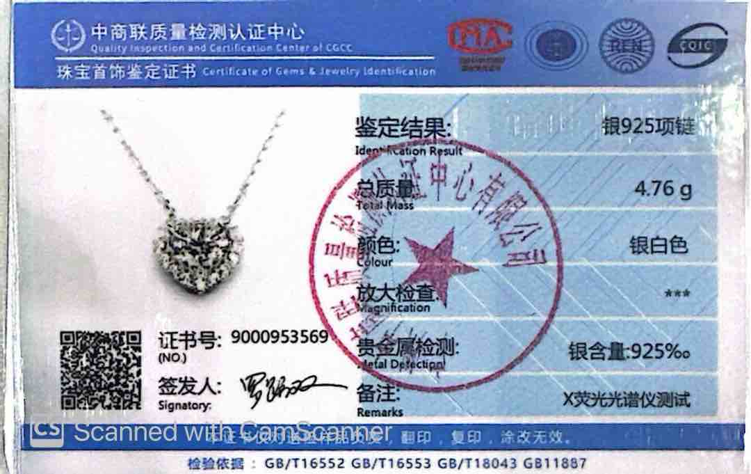 Omnia Mahreen White Heart Pendant Necklace In 925 Silver High Quality Certified Lab Crafted Stones - Image 3
