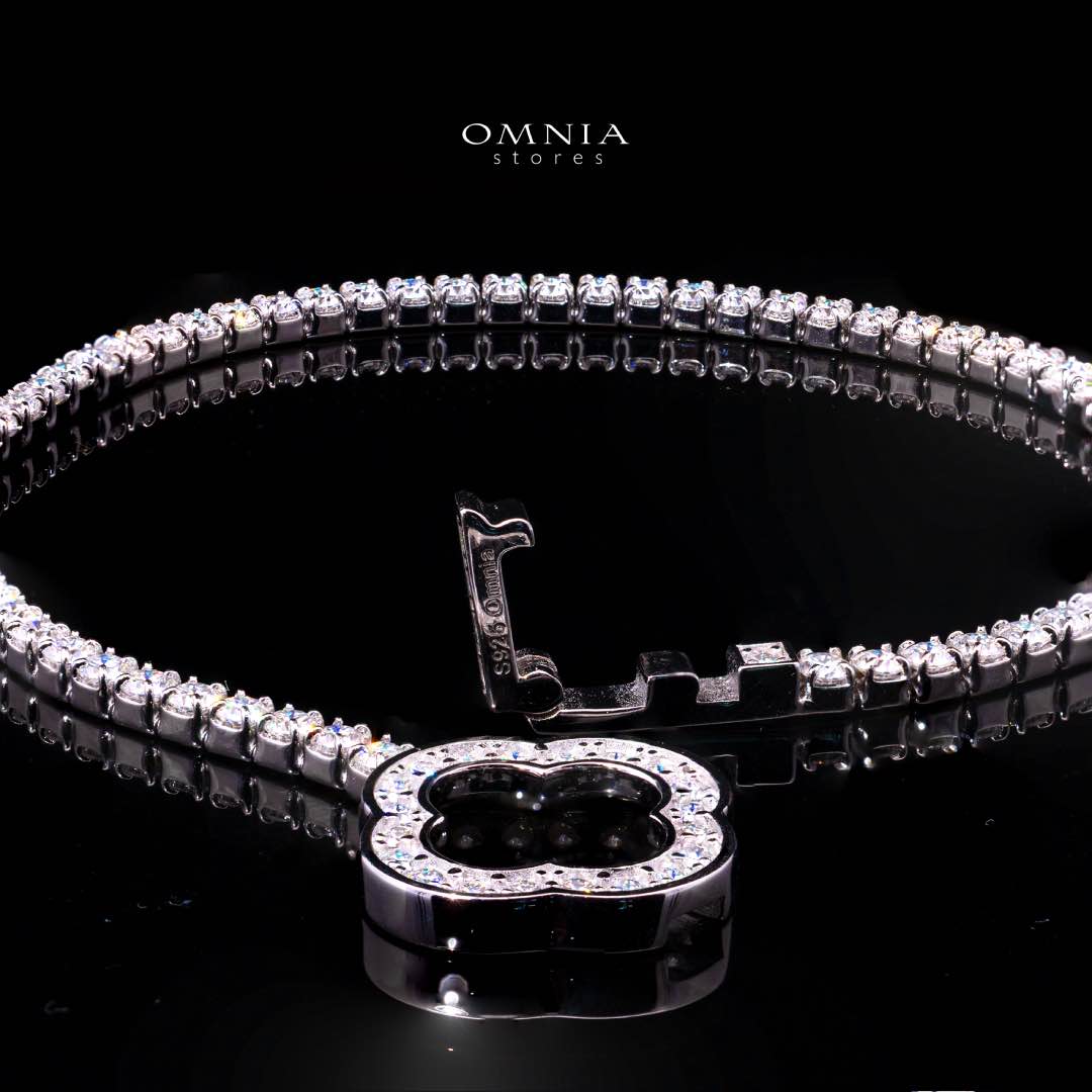 Omnia Emma White Silver Tennis Bracelet in 925 Silver with High-Quality Moissanite Stones - Image 2