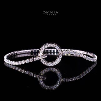 Omnia Emma White Round Tennis Bracelet with High-Quality Moissanite Stones in 925 Silver