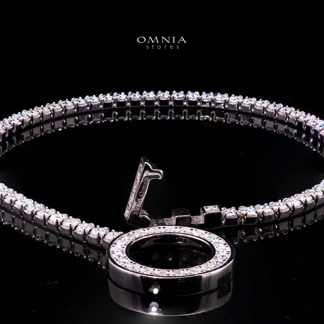 Omnia Emma White Round Tennis Bracelet with High-Quality Moissanite Stones in 925 Silver - Image 2