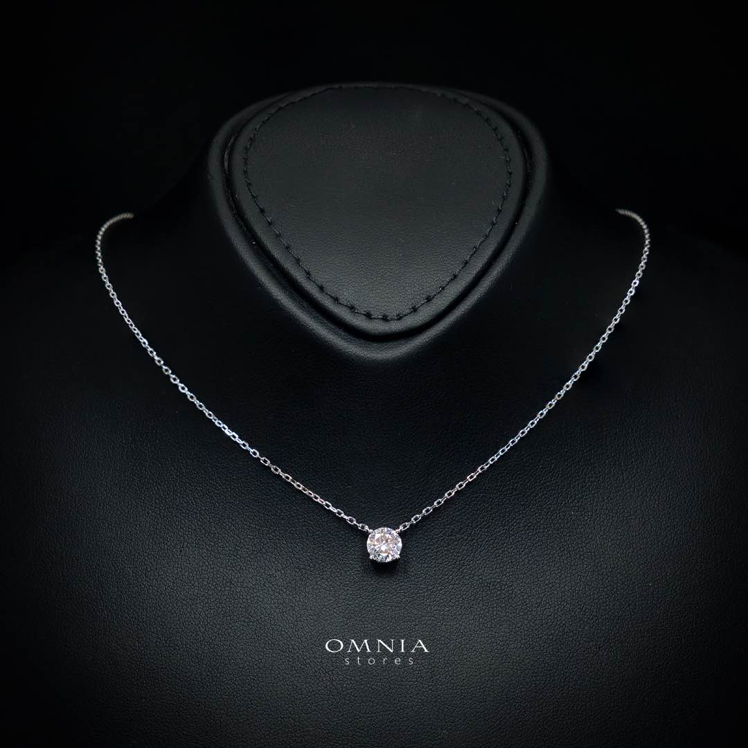 Emira White Moissanite Stone PEndant Necklace With GRA Certified High Quality in 925 Silver 6.5mm 1Ct - Image 2