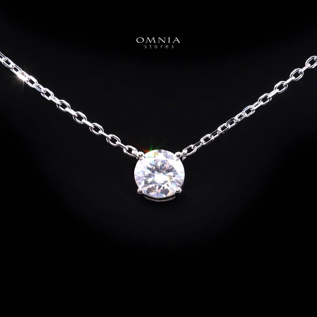 Emira White Moissanite Stone PEndant Necklace With GRA Certified High Quality in 925 Silver 6.5mm 1Ct - Image 3