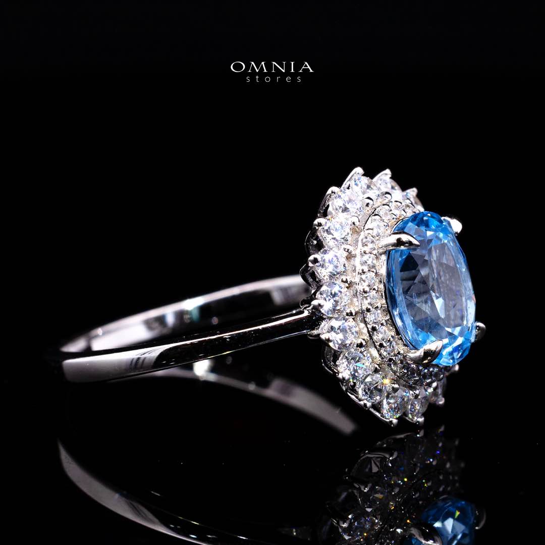 Mena Lab Grown Synthetic Spinel Sky Blue Stones With GRC Certified Ring in 925 Silver - Image 3