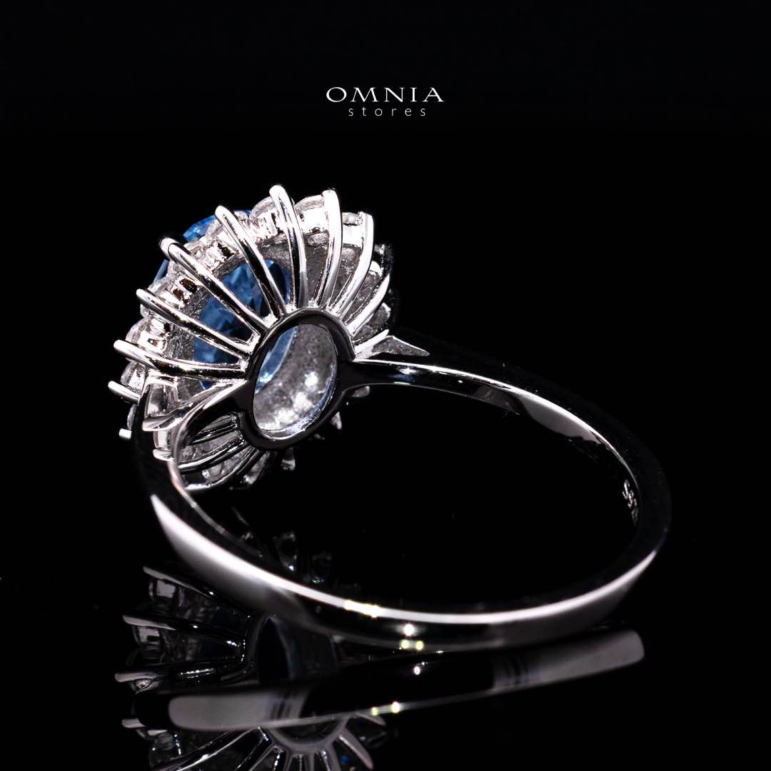 Mena Lab Grown Synthetic Spinel Sky Blue Stones With GRC Certified Ring in 925 Silver - Image 4