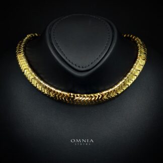 Omnia Afifa Golden Necklace in High-Quality Brass Plated