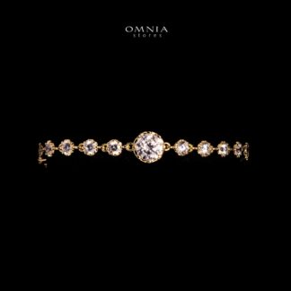 Omnia Amyrah Gold Bracelet With High Quality Lab Crafted Stones In 925 Silver
