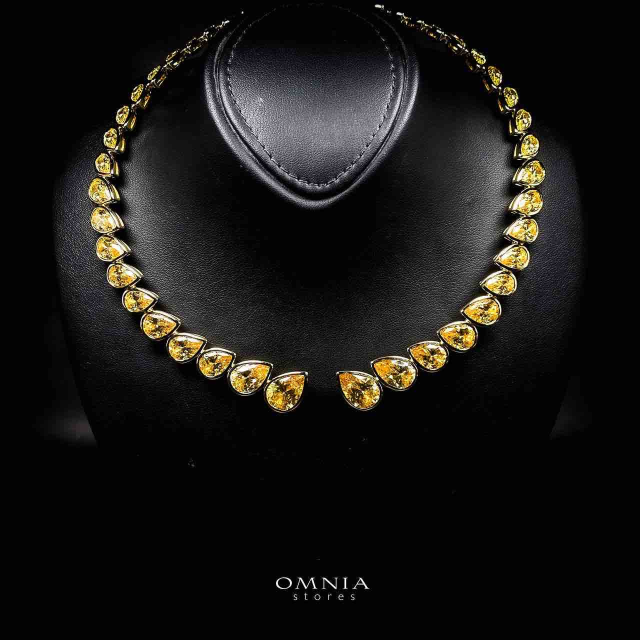 Omnia Nailah Gold Yellow Necklace In 925 Silver With High Quality Lab Crafted Stones - Image 6