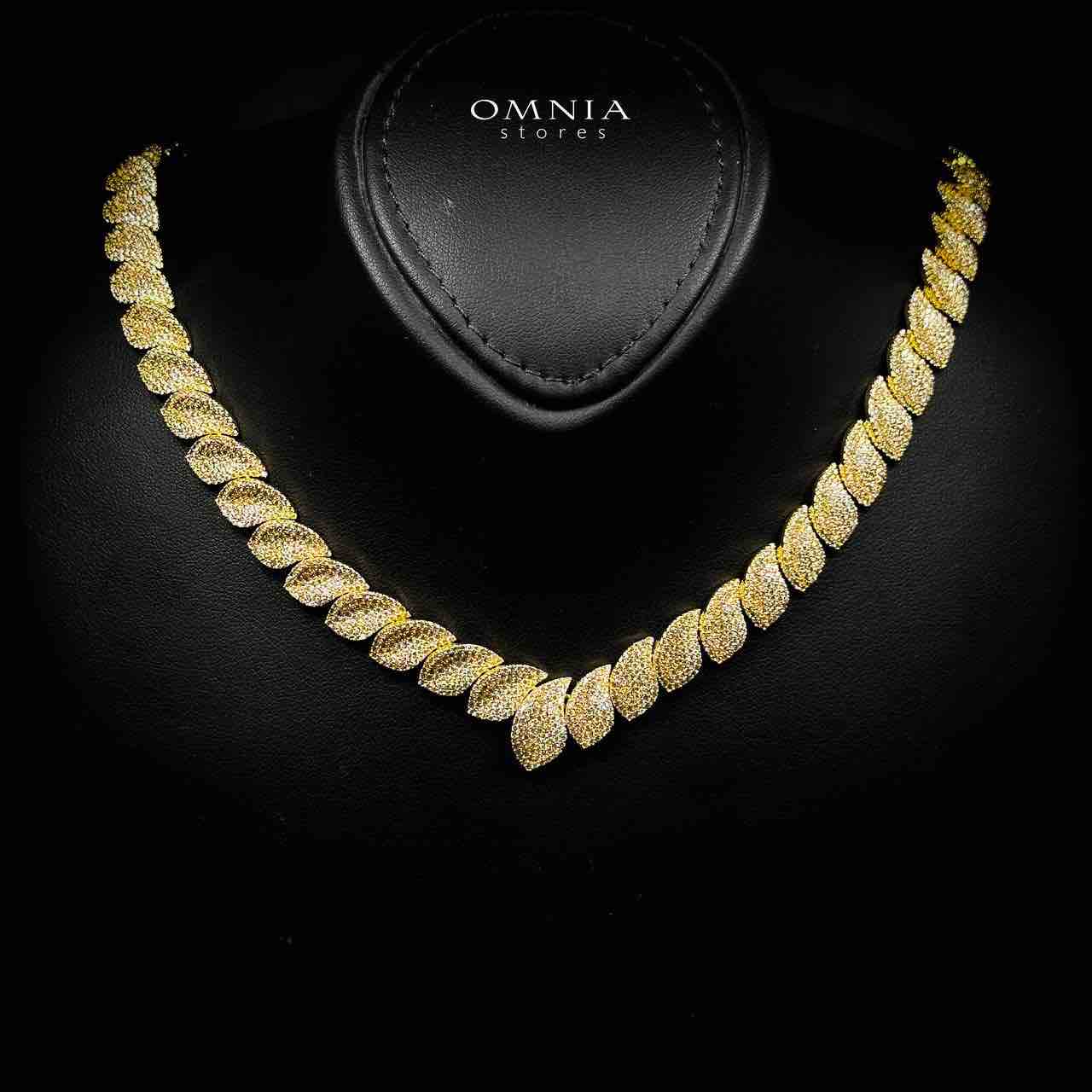 Omnia Alaia Luxury Gold Bridal Full Set in High Quality Zircon Stone Rhodium Plated - Image 2