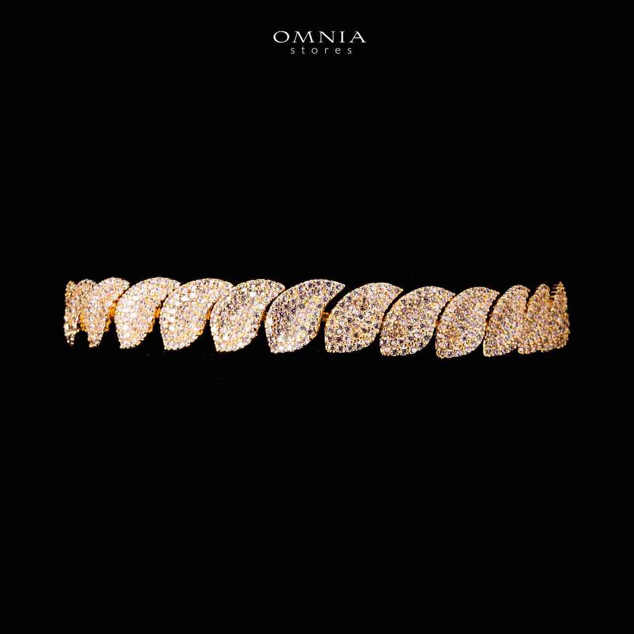Omnia Alaia Luxury Gold Bridal Full Set in High Quality Zircon Stone Rhodium Plated - Image 4
