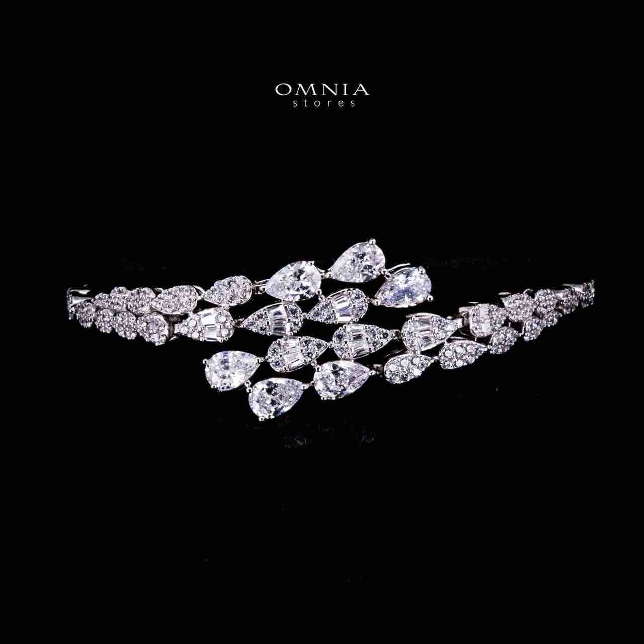Omnia Senna Luxury Bridal White Full Set in High Quality Zircon Stone Rhodium Plated - Image 5