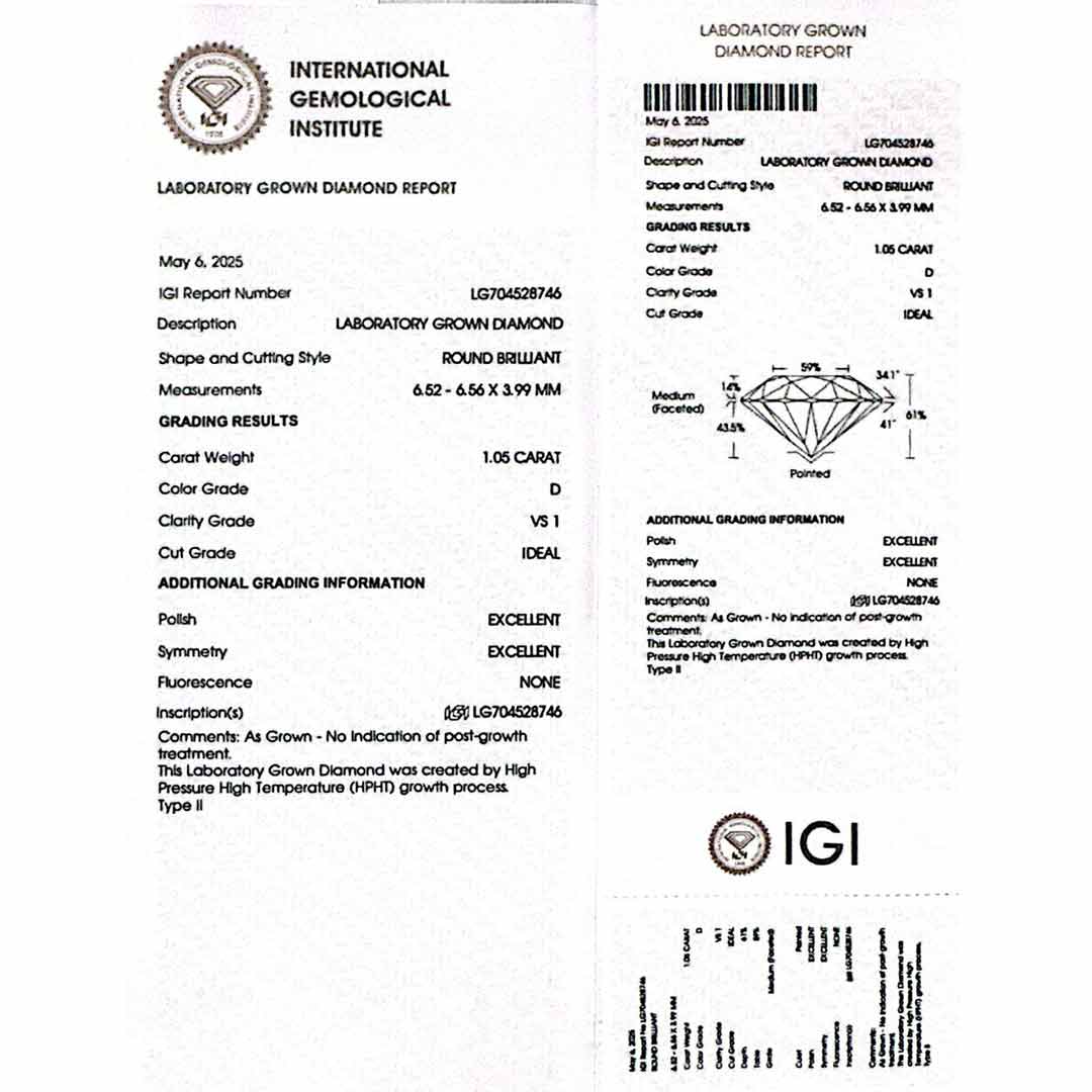 Jamyla Lab Grown With IGI Certified D VS1 Round Brilliabt White Ring In 925 Silver 1.00ct - Image 5
