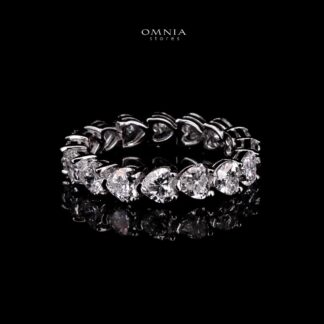 Saba Heart White Moissanite Stone Ring With GRA Certified High Quality in 925 Silver 4x4mm