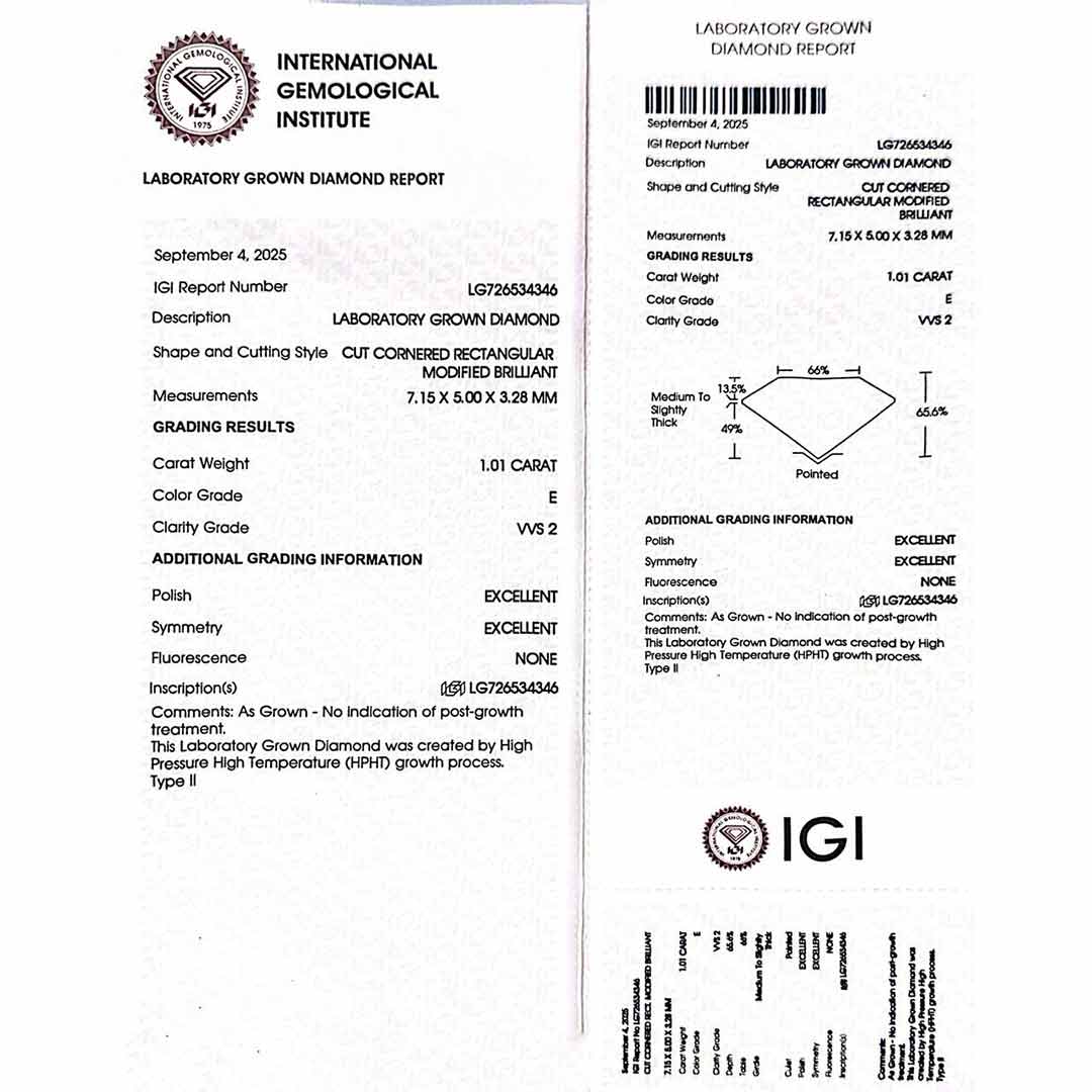 Siham Lab Grown Stones IGI Certified E VVS 2 White Ring in 925 Silver 1.00ct - Image 6