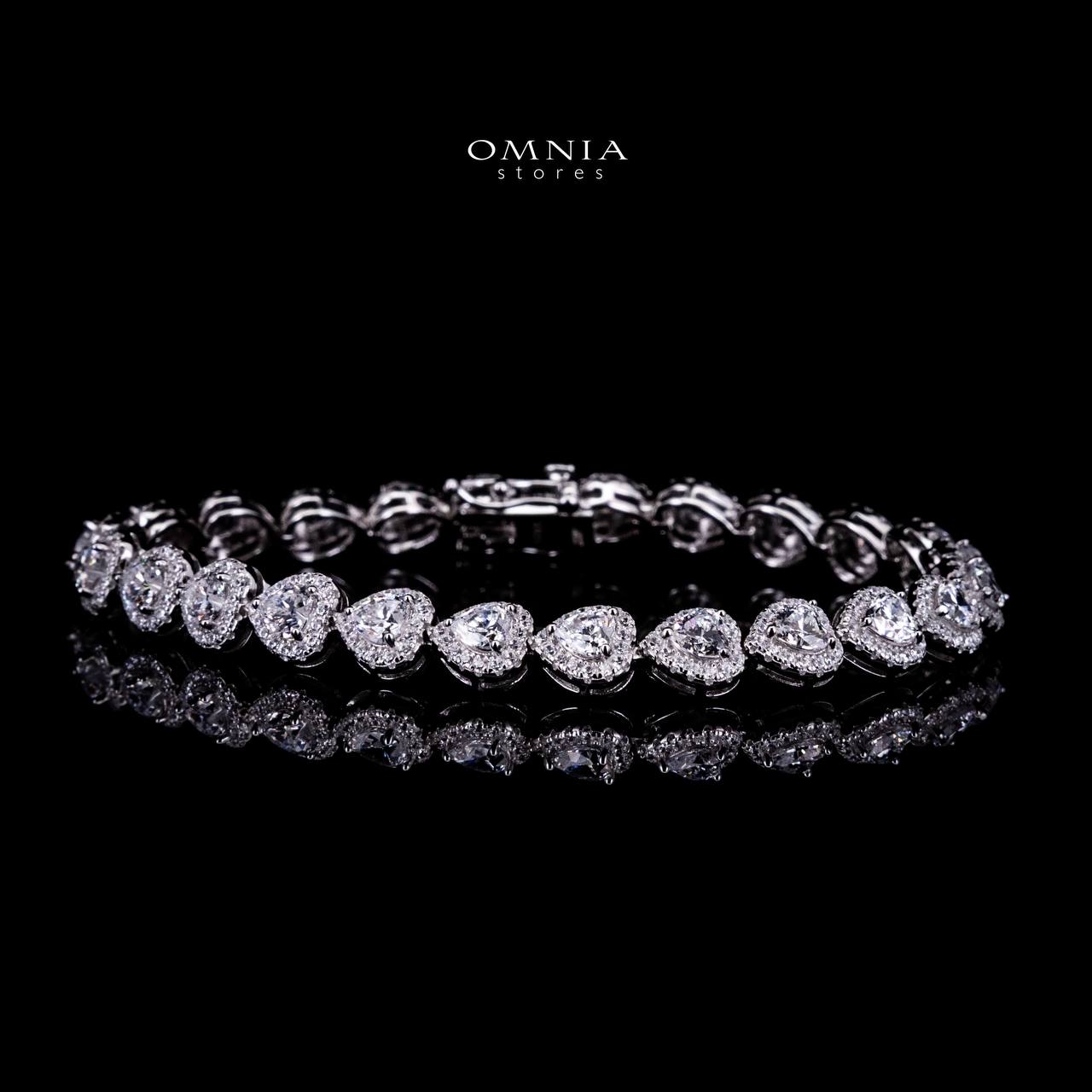 Omnia Ayeza Heart Silver Bracelet in 925 Silver High Quality Simulated Diamonds - Image 3