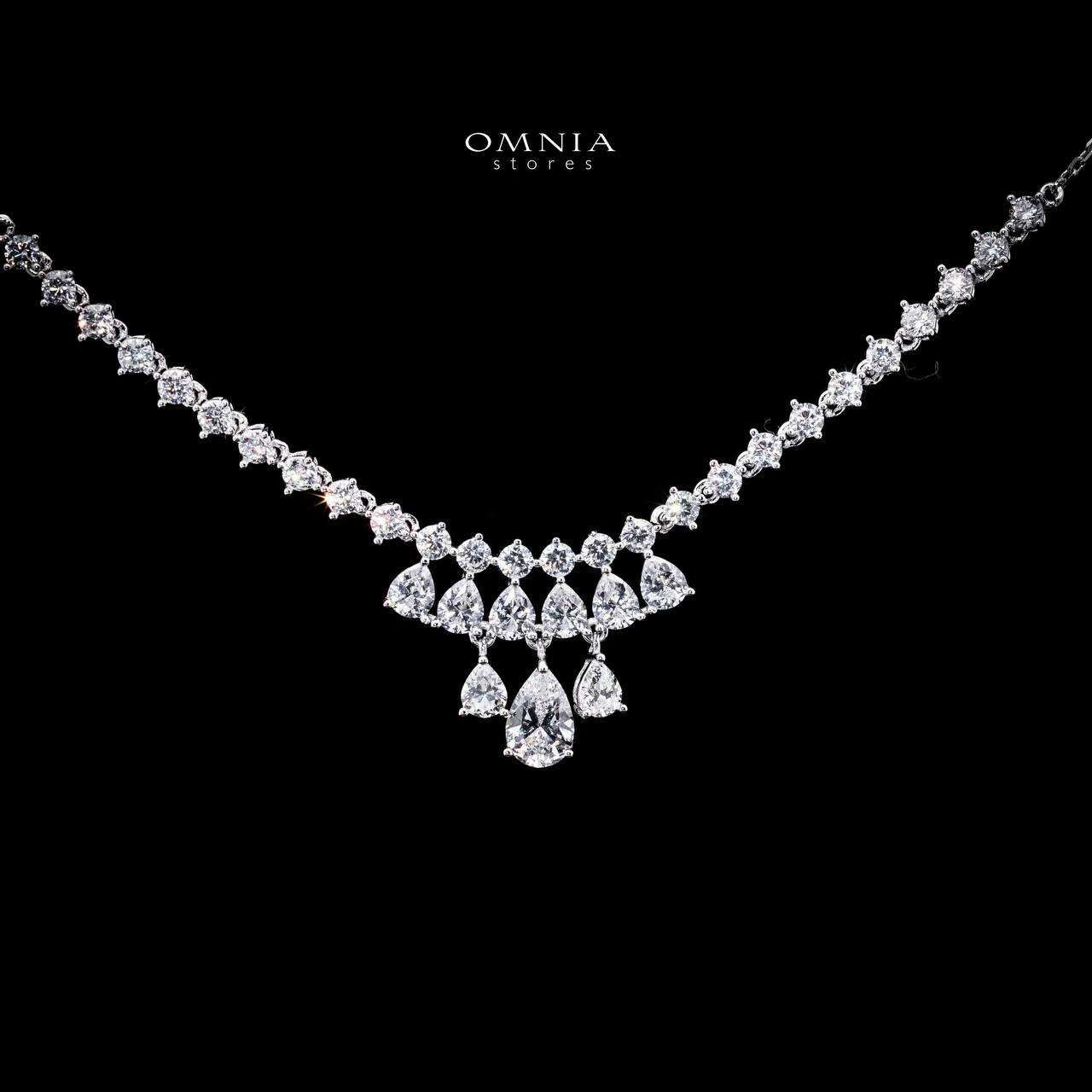 Omnia Amaal White Pendant Necklace With High Quality Certified Lab Crafted Stones In 925 Silver - Image 2