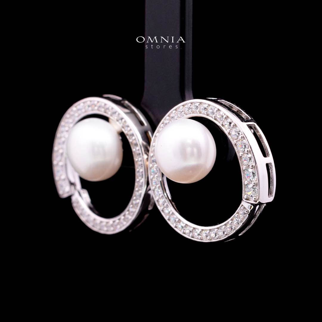 Omnia Afra Fresh Real Water Pearl Earrings 925 Silver High Quality Simulated Diamonds - Image 2