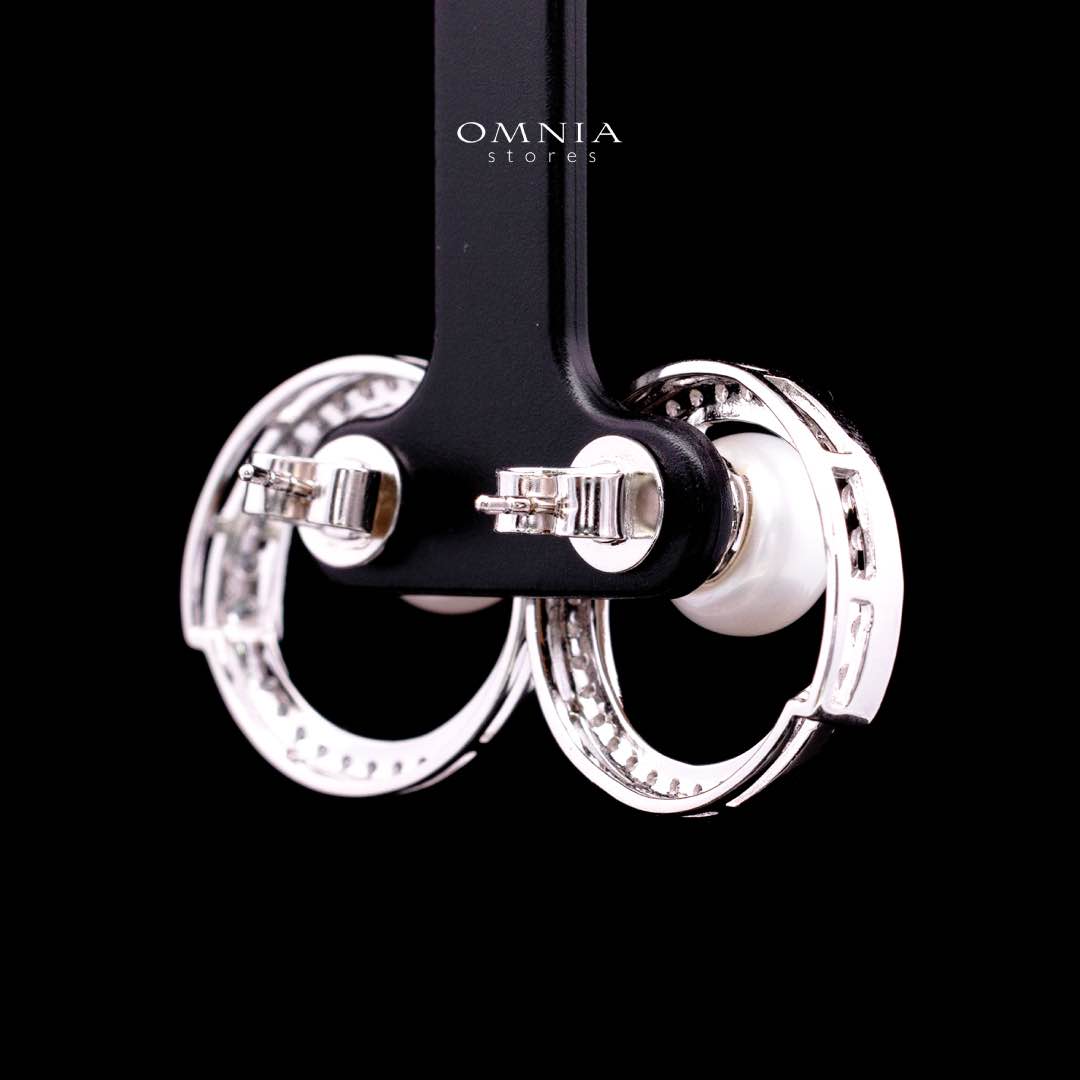 Omnia Afra Fresh Real Water Pearl Earrings 925 Silver High Quality Simulated Diamonds - Image 3