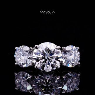 Samiah Lab Grown With IGI Certified Round Brilliant D VS1 White Ring High Quality 925 Silver 1.00ct