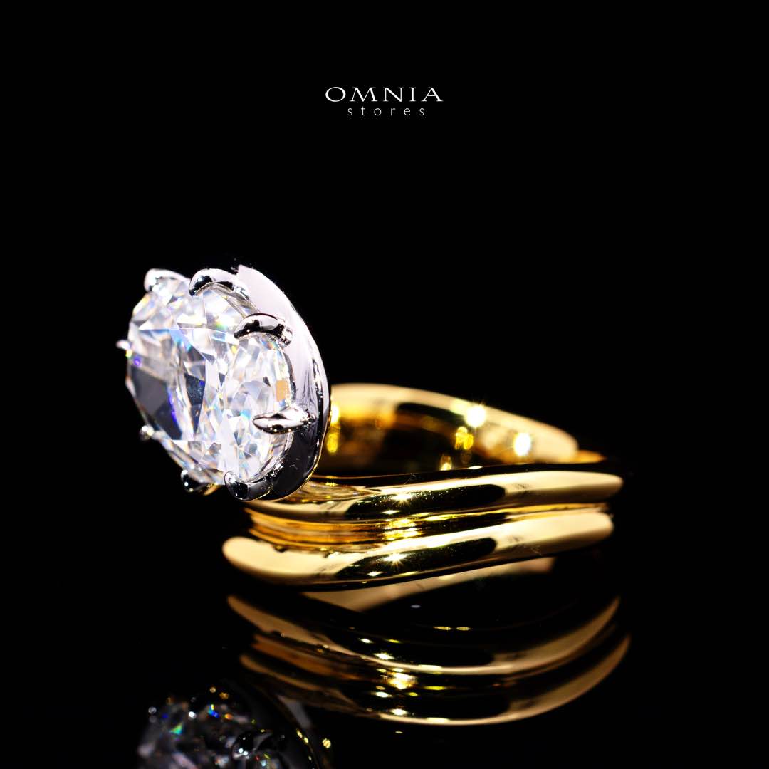 Omnia Aayra Gold Ring In 925 Silver With High Quality Lab Crafted Stones - Image 2