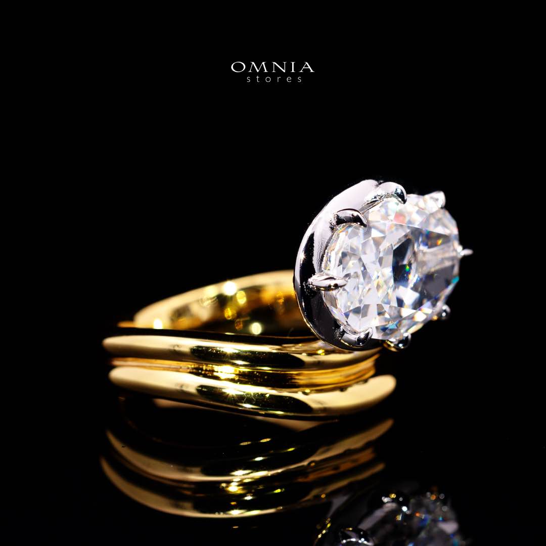 Omnia Aayra Gold Ring In 925 Silver With High Quality Lab Crafted Stones - Image 3