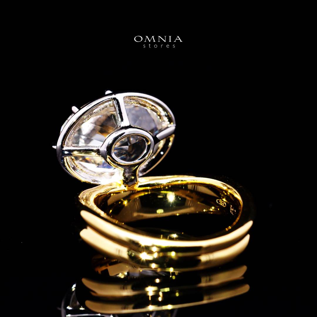 Omnia Aayra Gold Ring In 925 Silver With High Quality Lab Crafted Stones - Image 4