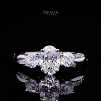 Jamyla Lab Grown With IGI Certified D VS1 Round Brilliabt White Ring In 925 Silver 1.00ct