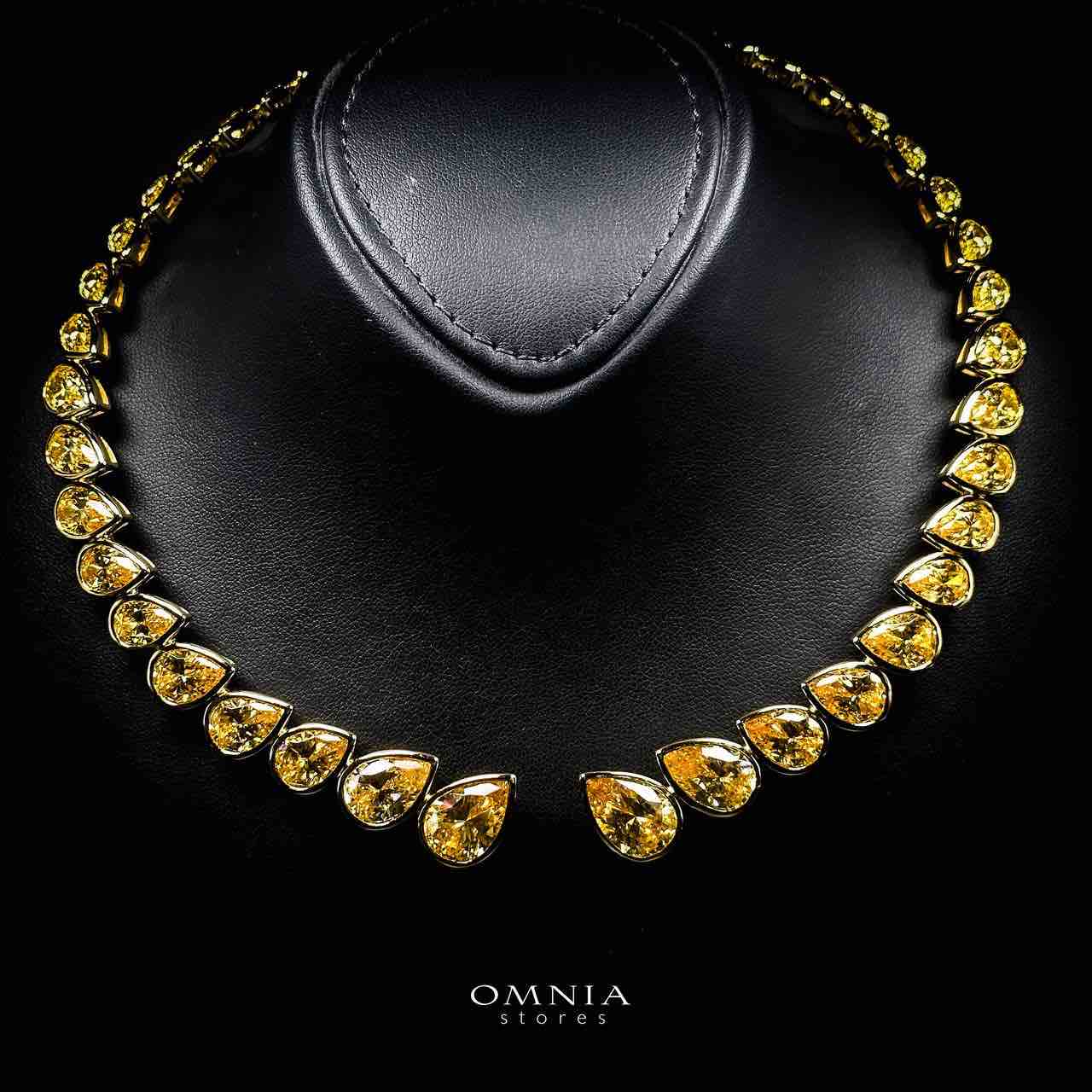 Omnia Nailah Gold Yellow Necklace In 925 Silver With High Quality Lab Crafted Stones - Image 5